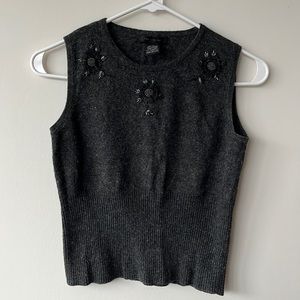 Gray sweater vest